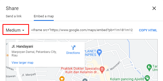 cara pasang google maps website