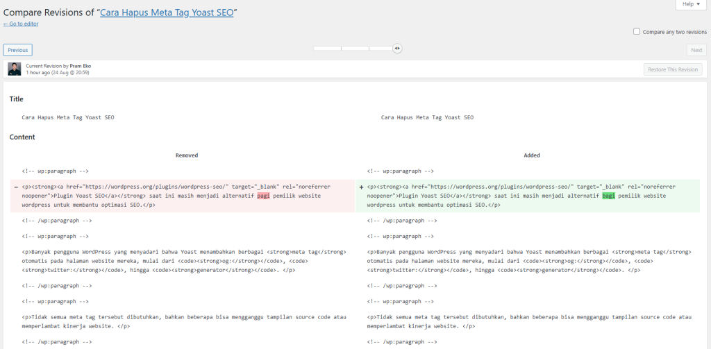apa itu wordpress revisions