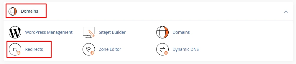 redirect domain cpanel