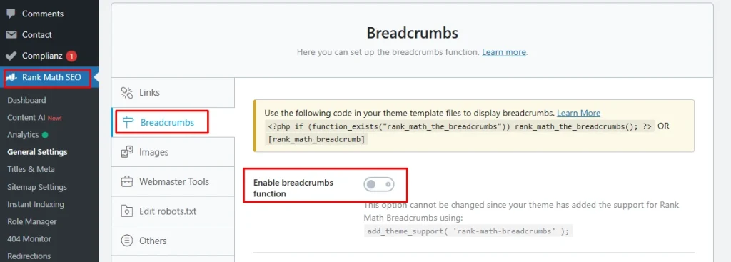 breadcrumbs rank math