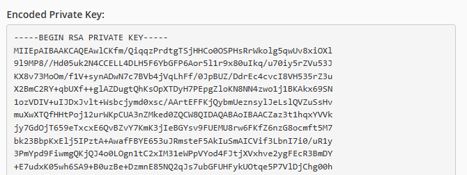 cek private key cpanel