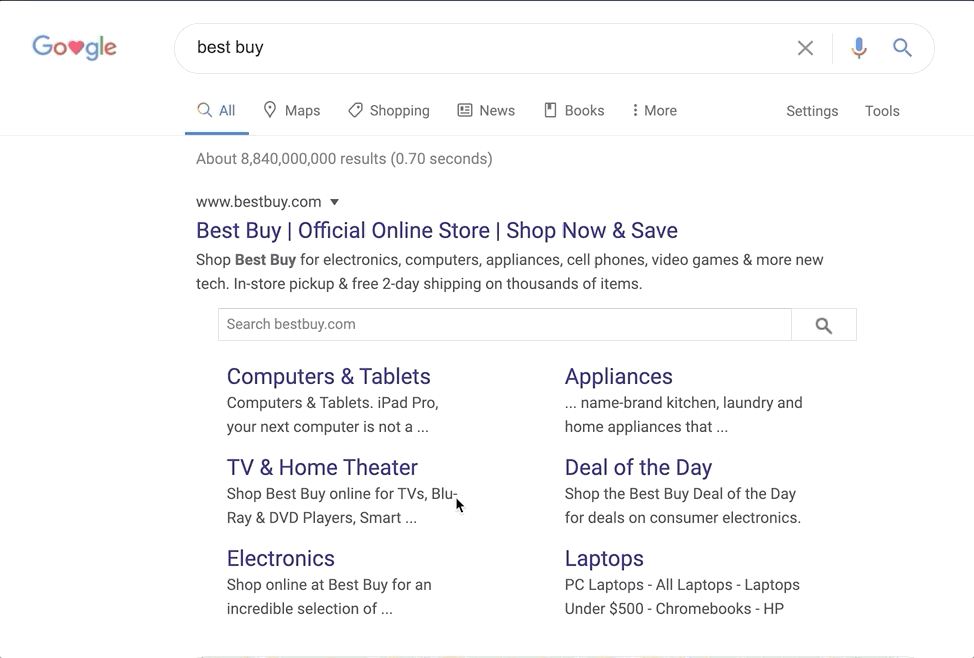 Sitelinks Search Box SEO