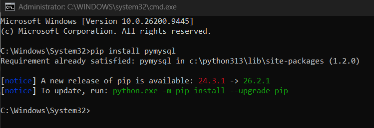 Python MySQL PyMySQL