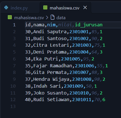 export database ke CSV Python