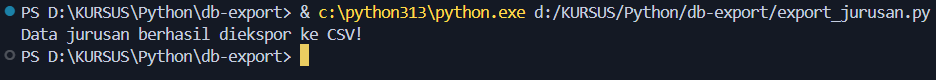 export database ke csv pyhton